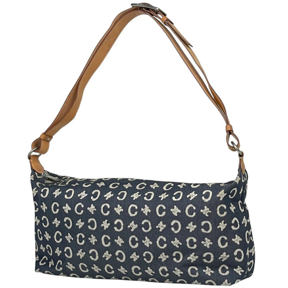 Celine Macadam shoulder bag handbag logo canvas blue brown